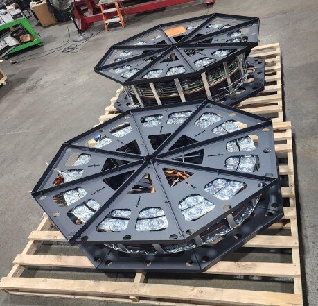 cable carrier assembled on skid